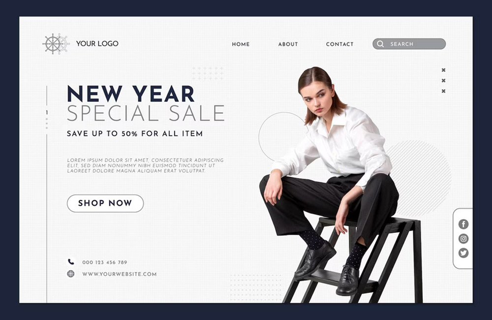 Minimalistisches Webdesign