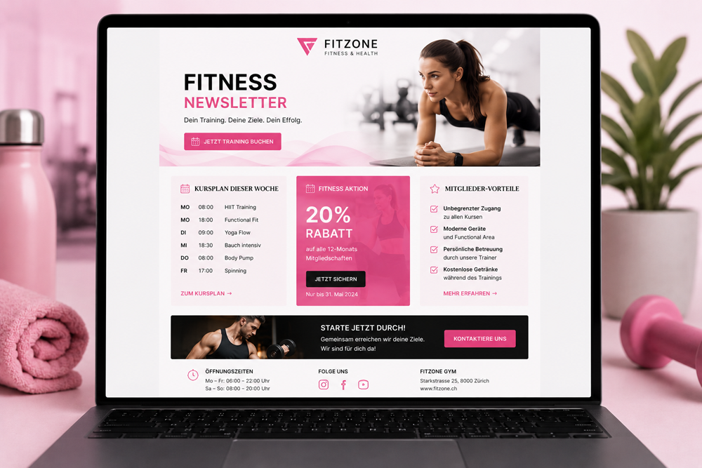 Newsletter Fitnessstudio